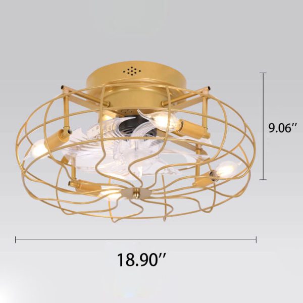 Industrial Retro Tungsten Light Bulb 4-Light Flush Mount Ceiling Fan Light - Image 6