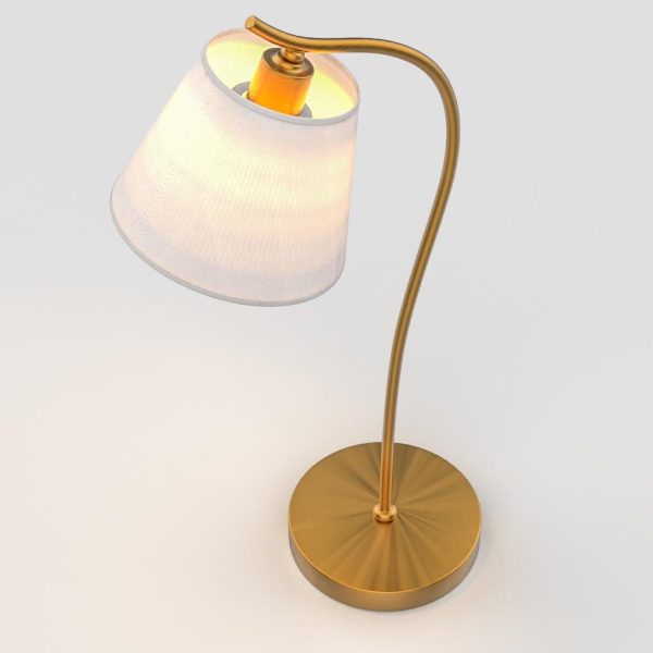 Metal Gooseneck Desk Lamp with Cone Fabric Shade for Bedside and Office Use - Image 3