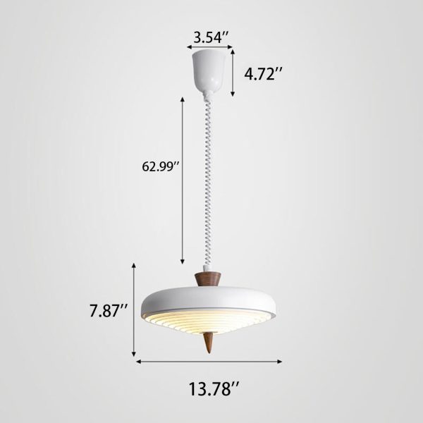 Industrial Iron Several Japanese Style Walnut Retractable 1-Light Pendant Light - Image 4