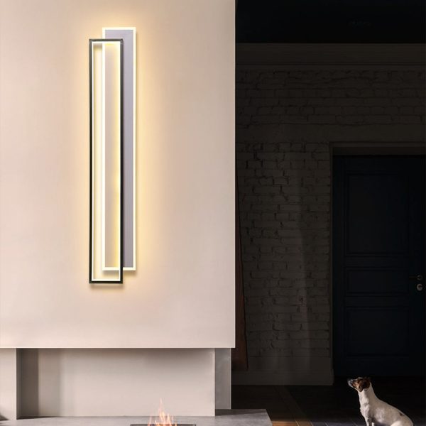 Minimalist Personalized Creative LED Three Color Dimming Strip Wall Lamp - Image 2