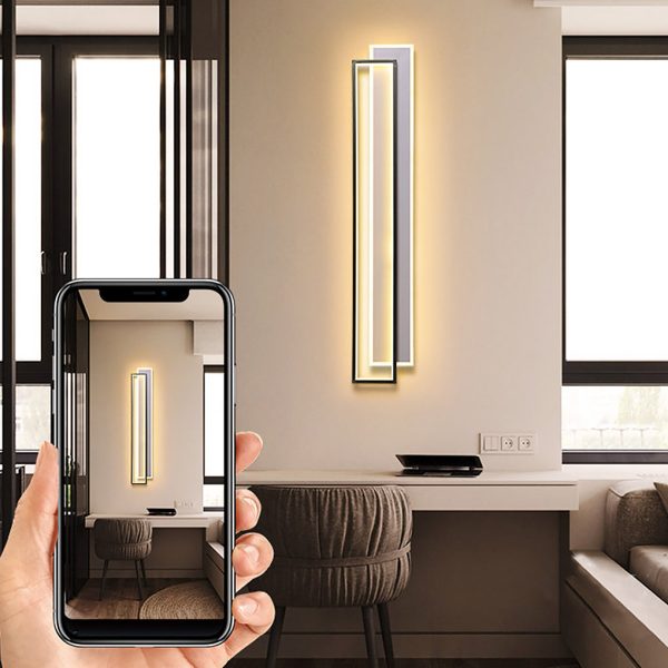 Minimalist Personalized Creative LED Three Color Dimming Strip Wall Lamp - Image 7