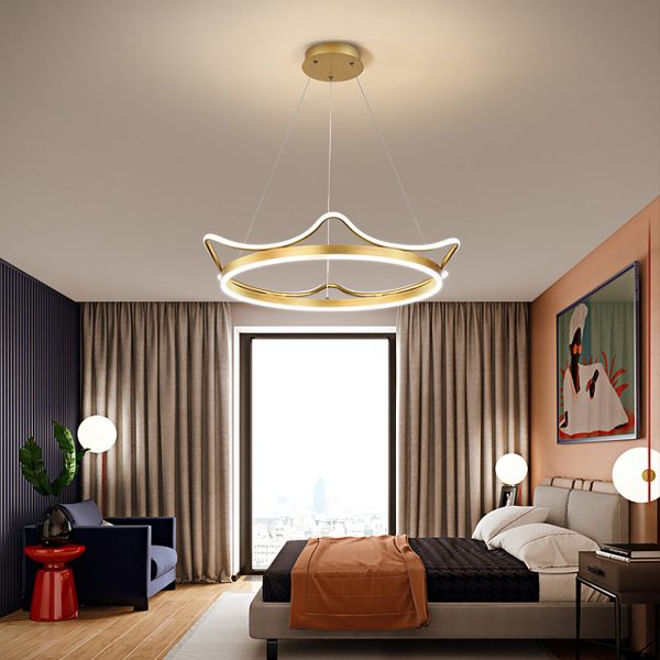 Imperial Crown Modern Chandelier Dimmable Ceiling Light with Remote - Image 3