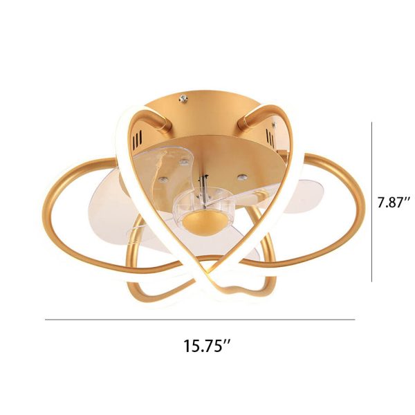 Industrial Nordic Stereo Petal Design LED Flush Mount Ceiling Fan Light - Image 2
