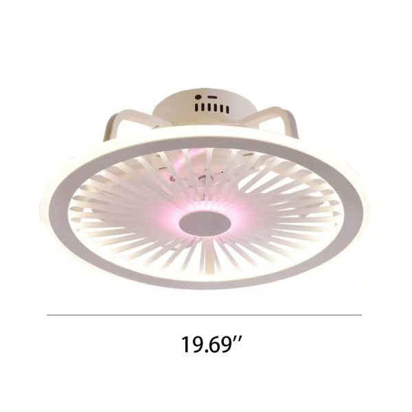 Modern Clear Acrylic LED Flush Mount Ceiling Fan Light - Image 4
