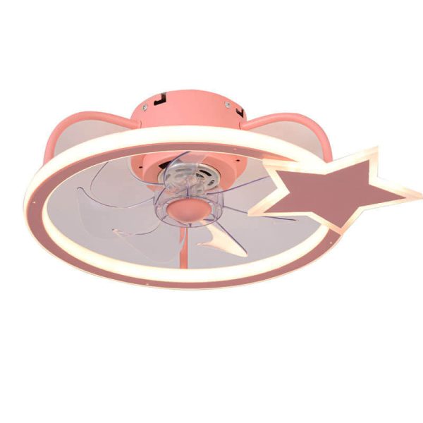 Childlike Star/Dolphin Design Quiet LED Flush Mount Fan Light - Image 4