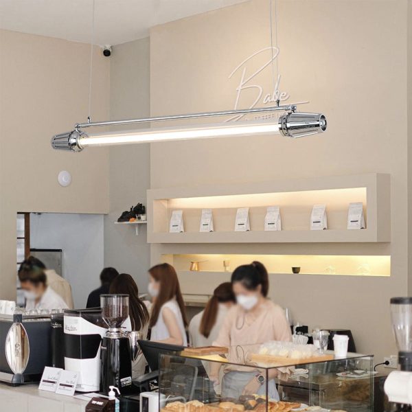 Contemporary Industrial Strip Aluminum Acrylic LED Island Light Chandelier For Dining Room - Image 11