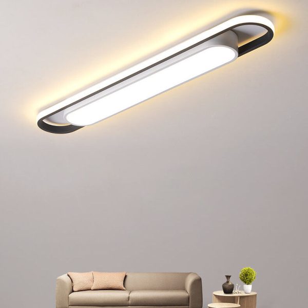 Modern Nordic Geometric Rectangular Acrylic Iron LED Flush Mount Ceiling Light - Image 3