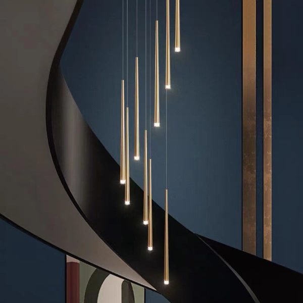 Modern Minimalist Tapered Tube Iron Acrylic LED Island Light Chandelier - Image 3