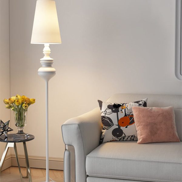 Modern Transitional Fabric Cone Iron Base 1-Light Standing Floor Lamp For Living Room - Image 8