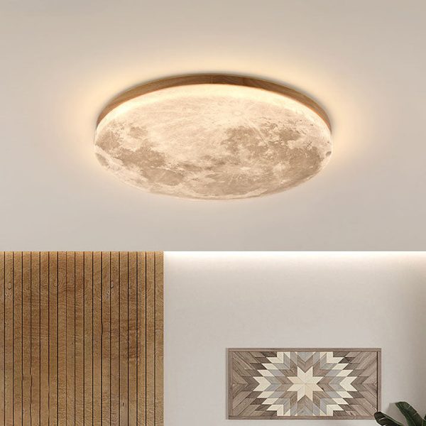 Nordic Minimalist Moon Round Acrylic LED Flush Mount Ceiling Light - Image 5