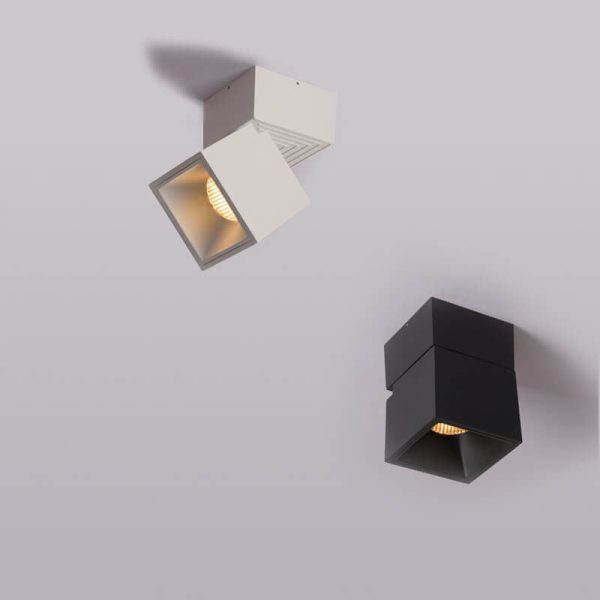 Modern Pure Black White Foldable LED Semi-Flush Mount Light - Image 2
