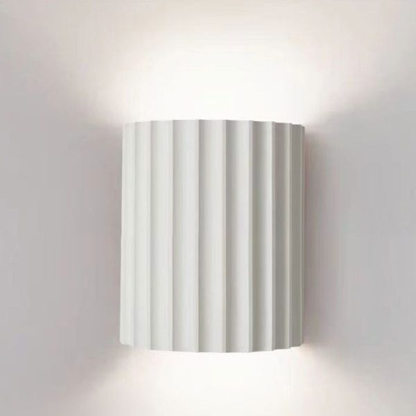 Contemporary Scandinavian Resin Half Column 2-Light Wall Sconce Lamp For Hallway - Image 8