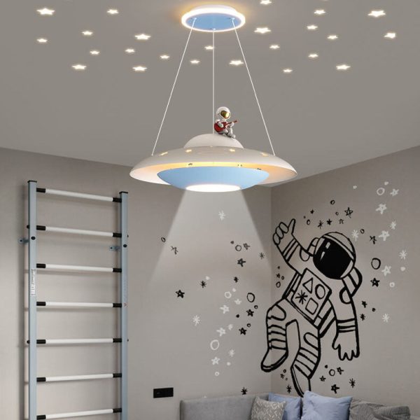 Modern Creative Flying Saucer Space Astronaut Children LED Chandelier - Image 3