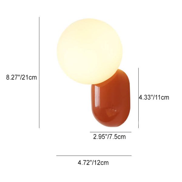 Macaron Cream Style Resin Glass Ball 1-Light Wall Sconce Lamp - Image 7