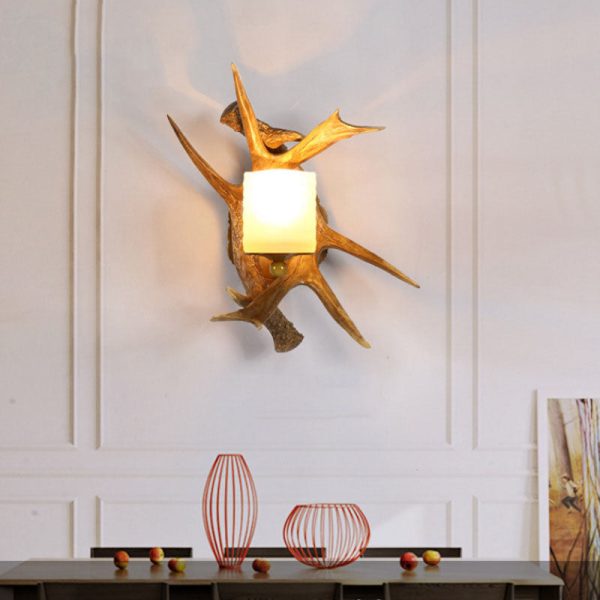 Modern Retro Antler 1-Light Glass Wall Sconce Lamp - Image 12
