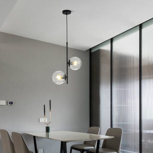 Nordic Minimalist Glass Ball Branch 2-Light Chandelier - Image 3