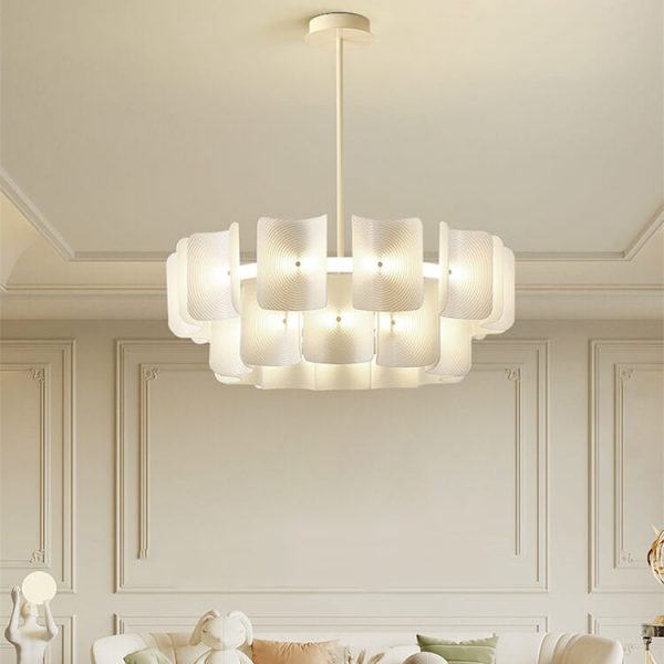 Modern Creative Round Rectangle Iron Aluminum PMMA LED Island Light Chandelier - Image 12