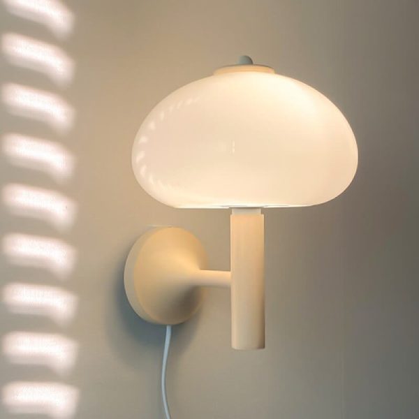Nordic Vintage Milk White Glass Dome Mushroom 1-Light Wall Sconce Lamp - Image 11