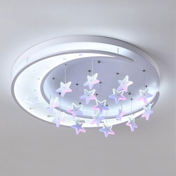 Modern Creative Star Hanging Round LED Flush Mount Ceiling Light - Image 13