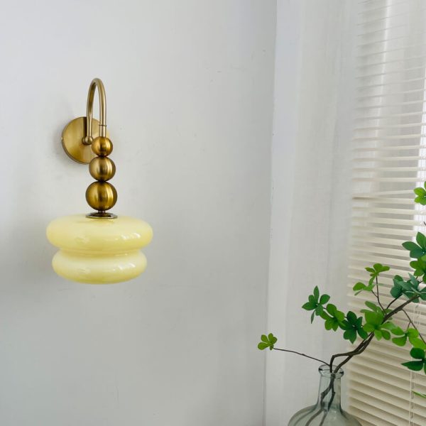 Macaron Cream Gourd Design Glass Shade 1-Light Wall Sconce Lamp - Image 8