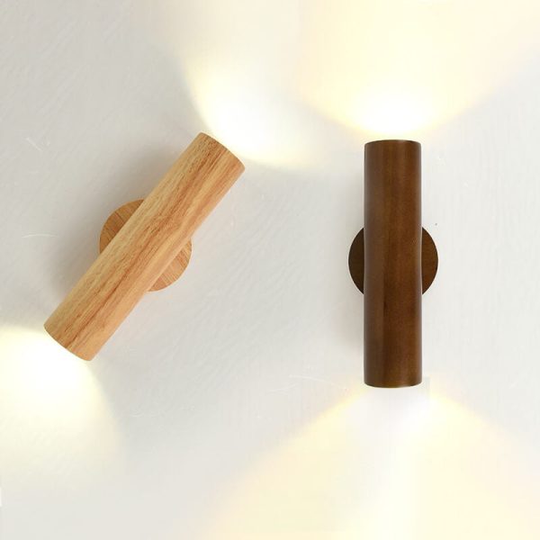 Modern Simple Warm Solid Wood Strip Double Head LED Wall Sconce Lamp - Image 15