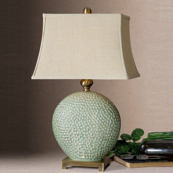 Nordic Creative Light Luxury Ceramic Square Round 1-Light Table Lamp - Image 5