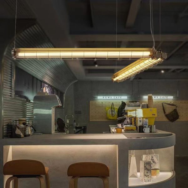 Contemporary Industrial Long Hardware Acrylic 1/2 Light Island Light Chandelier For Dining Room - Image 2