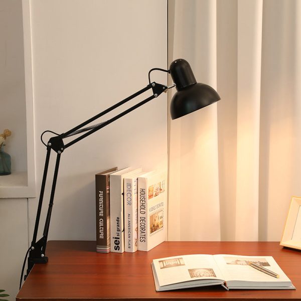 Modern Minimalist Retractable Long Arm Clip Iron ABS 1-Light Table Lamp For Bedroom - Image 13