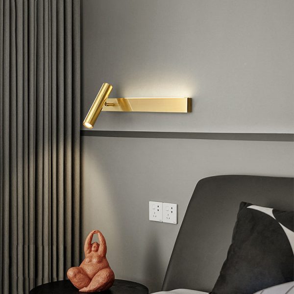 Modern Luxury Rectangle Cylinder Full Copper LED Wall Sconce Lamp For Bedroom - Image 11