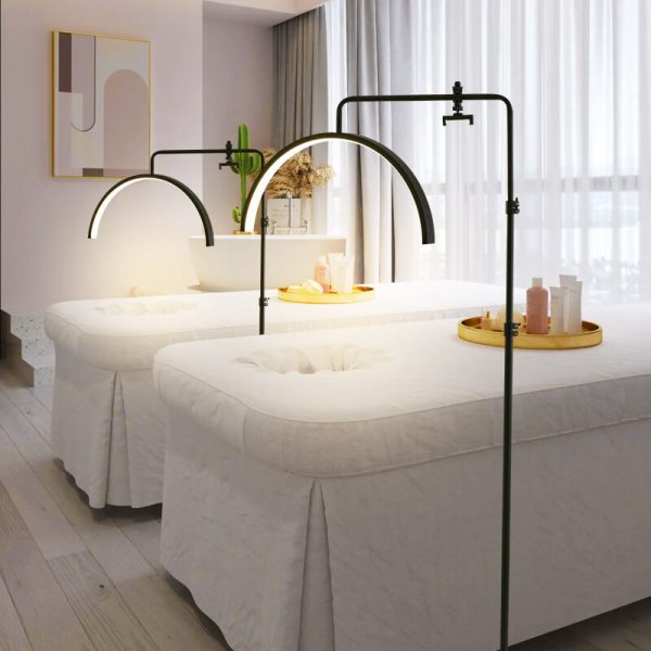 Modern Minimalist Half-Moon Iron Retractable LED Standing Floor Lamp - Image 11