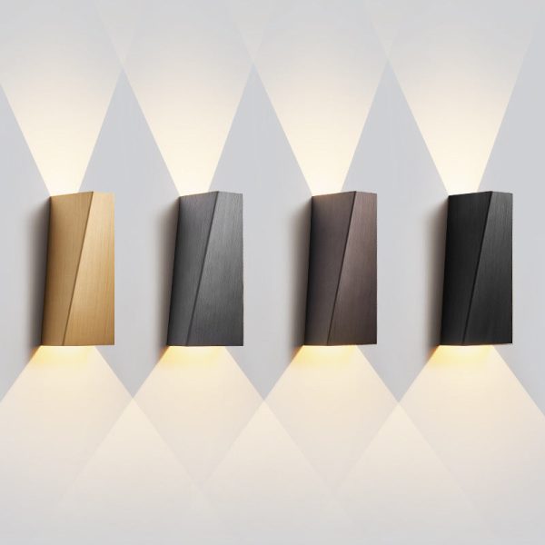 Modern Minimalist Brushed Aluminum Geometric Square LED Wall Sconce Lamp - Image 6