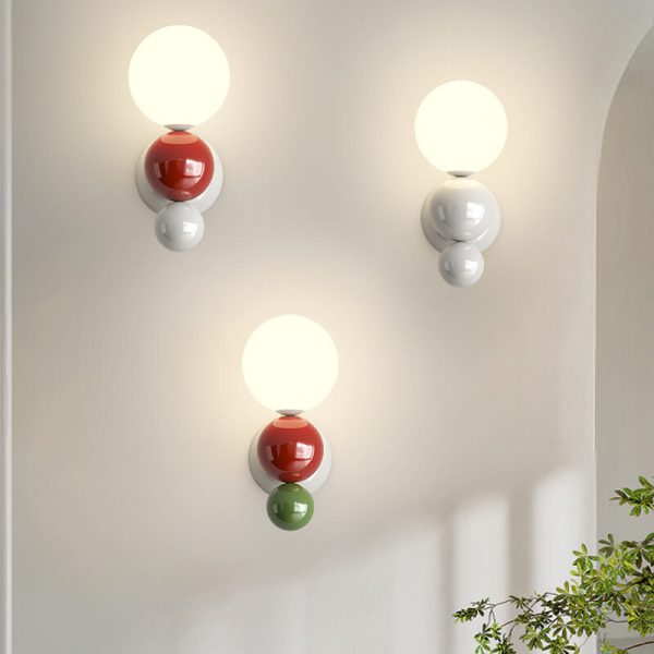 Modern Cream Style Children's Wrought Iron Sphere 1-Light Wall Sconce Lamp - Image 10