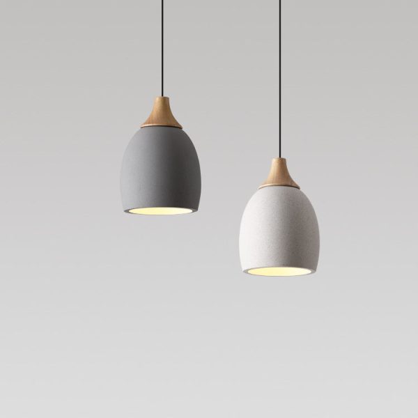 Traditional Japanese Cement Solid Wood Circle 1-Light Pendant Light For Dining Room - Image 4