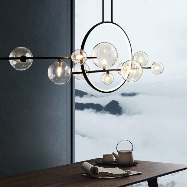 Modern Glass Long Bubble Magic Bean Island Light 7/10 Light Chandelier - Image 15