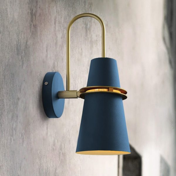 Contemporary Scandinavian Horn Iron 1-Light Wall Sconce Lamp For Bedroom - Image 2