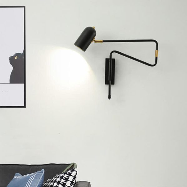 Nordic Creative Iron Long Pole Swing Arm Wall Sconce Lamp - Image 2