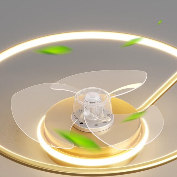 Minimalist Light Luxury Round Ring LED Invisible Flush Mount Ceiling Fan Light - Image 12