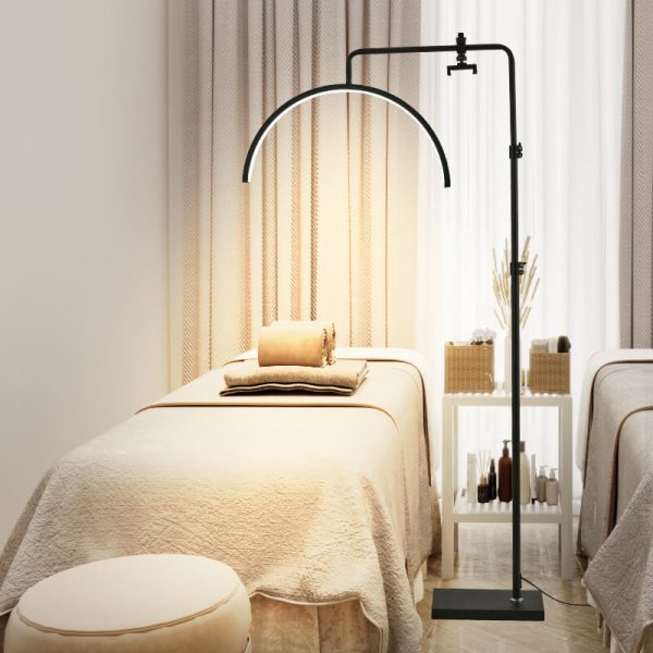Modern Minimalist Half-Moon Iron Retractable LED Standing Floor Lamp - Image 12