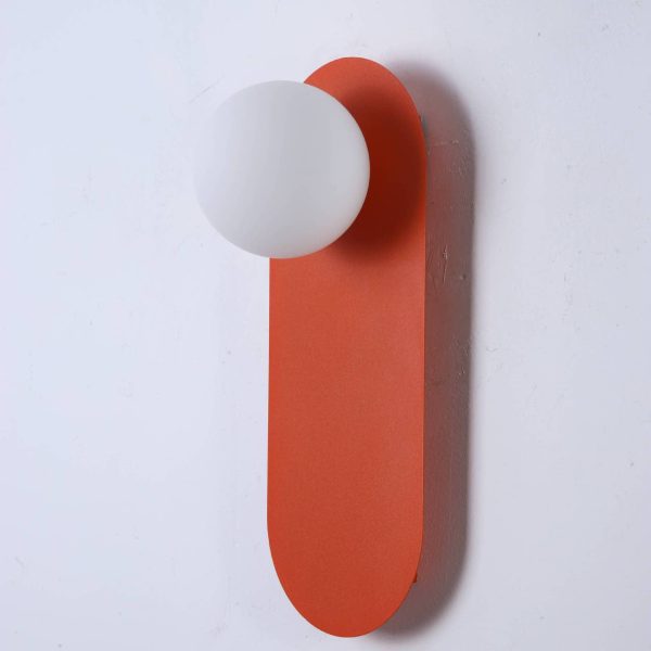 Nordic Minimalist Glass Orange Ring Base 1-Light Wall Sconce Lamp - Image 5