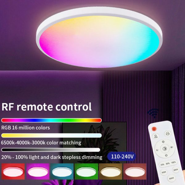 RGB Round Remote Control Dimming Atmosphere LED Flush Mount Ceiling Light - Image 3