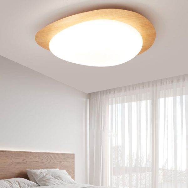 Contemporary Scandinavian Pebble Shape Iron Acrylic LED Flush Mount Ceiling Light For Bedroom - Image 2