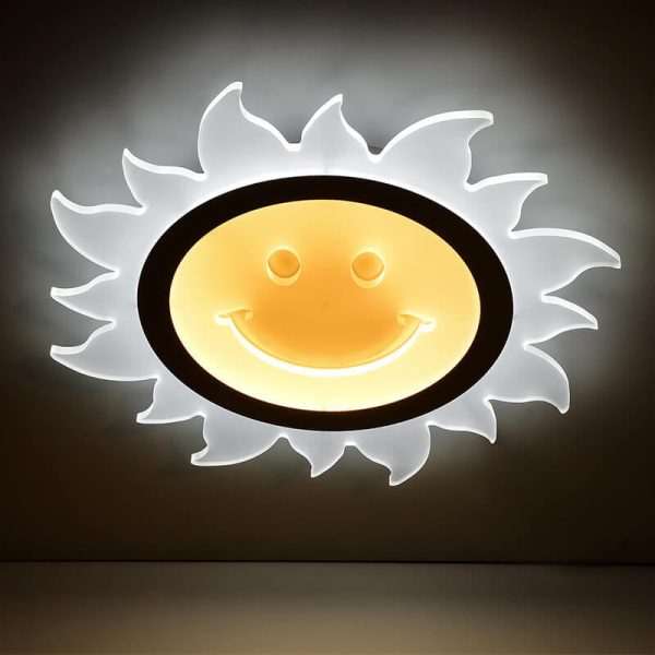 Creative Cartoon Smiley Sun LED Flush Mount Ceiling Light - Image 4