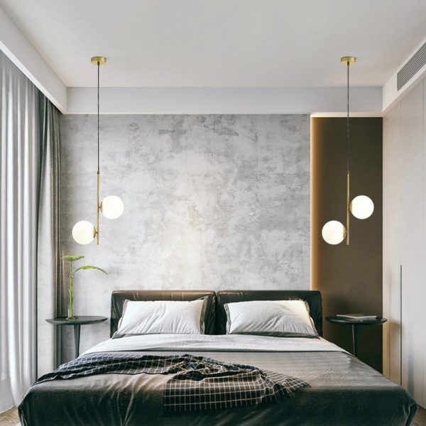 Nordic Minimalist Glass Ball Branch 2-Light Chandelier - Image 4