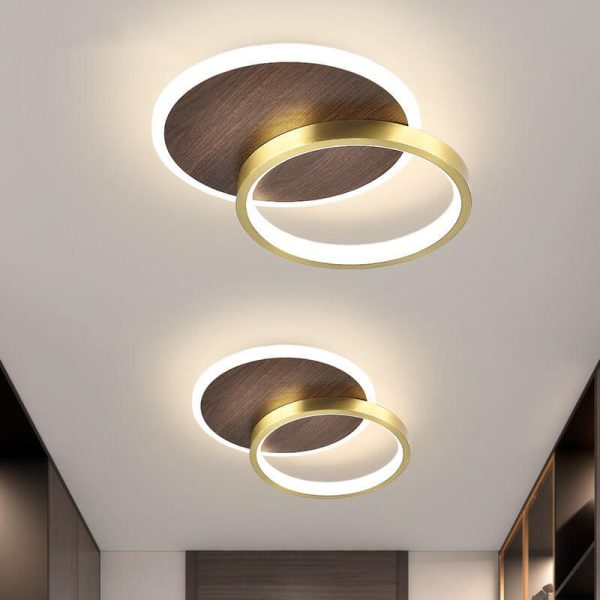 Modern Minimalist Aluminum Circular Square LED Semi-Flush Mount Ceiling Light - Image 15