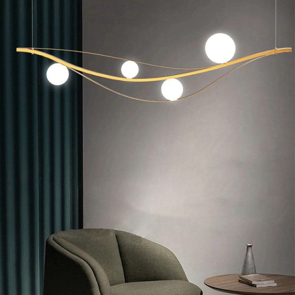 Nordic Creative Personality Hardware Long Ball 4-Light Island Light Chandelier - Image 8