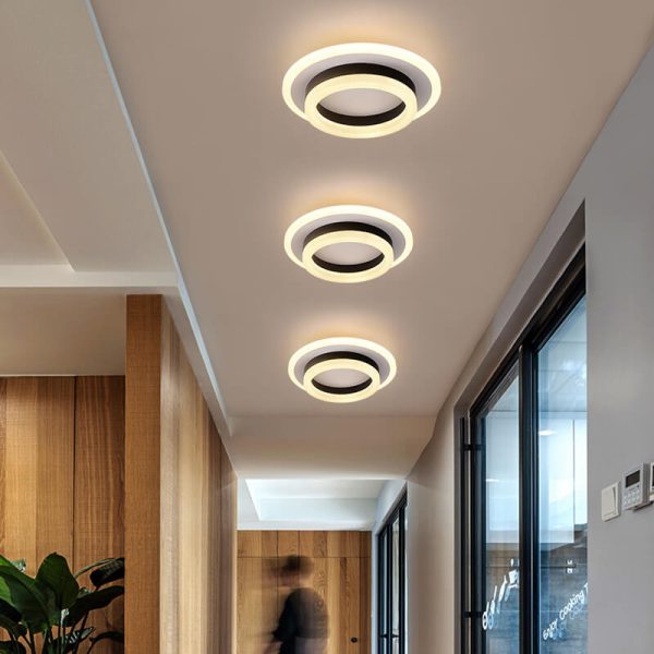 Nordic Simple Acrylic Square Circle Iron LED Flush Mount Ceiling Light - Image 2