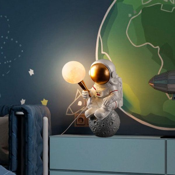 Contemporary Creative Cartoon Astronaut Resin ABS 1-Light Wall Sconce Lamp For Bedroom - Image 16