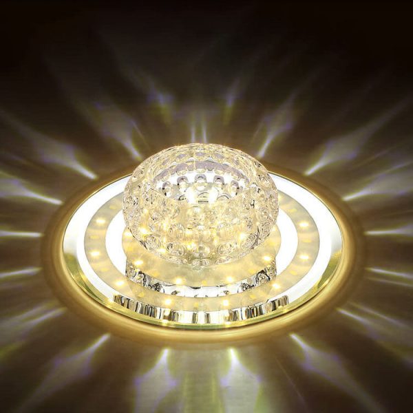 Minimalist Light Luxury Crystal Round Spotlight LED Flush Mount Ceiling Light - Image 10