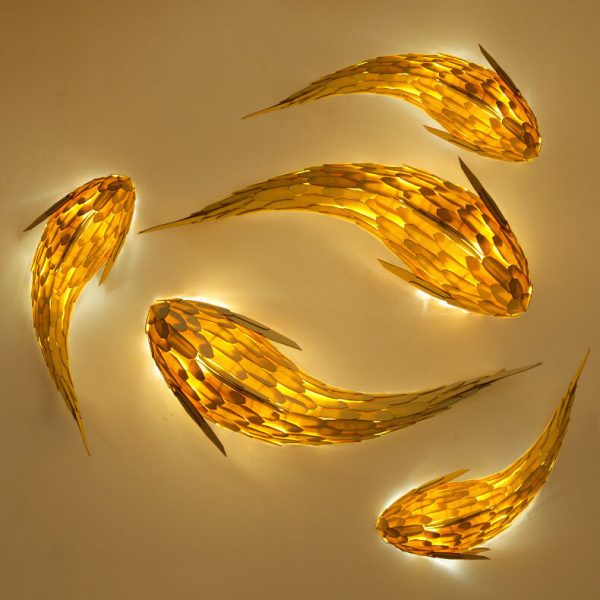 Modern Decorative Carp Linden Wood Hardware 2/4 Light Wall Sconce Lamp - Image 17