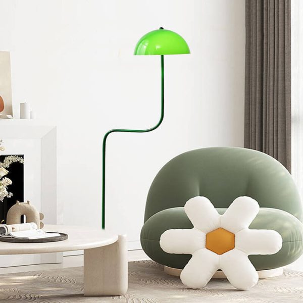 Contemporary Scandinavian Iron Glass Dome Liftable 1-Light Standing Floor Lamp For Study - Image 10